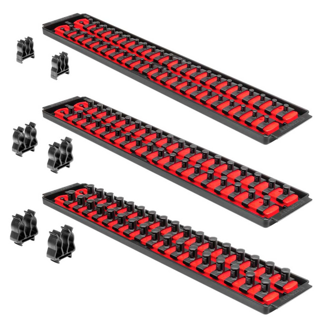 Ernst 8510 Socket Boss® Storage Organiser Rail Combo Pack 18" Red