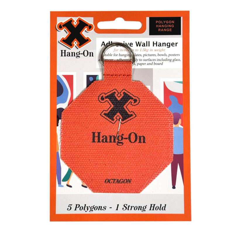 X Hang-On Adhesive Wall Plate Hanger 80mm (Octagon) For Plates, Pictures Etc