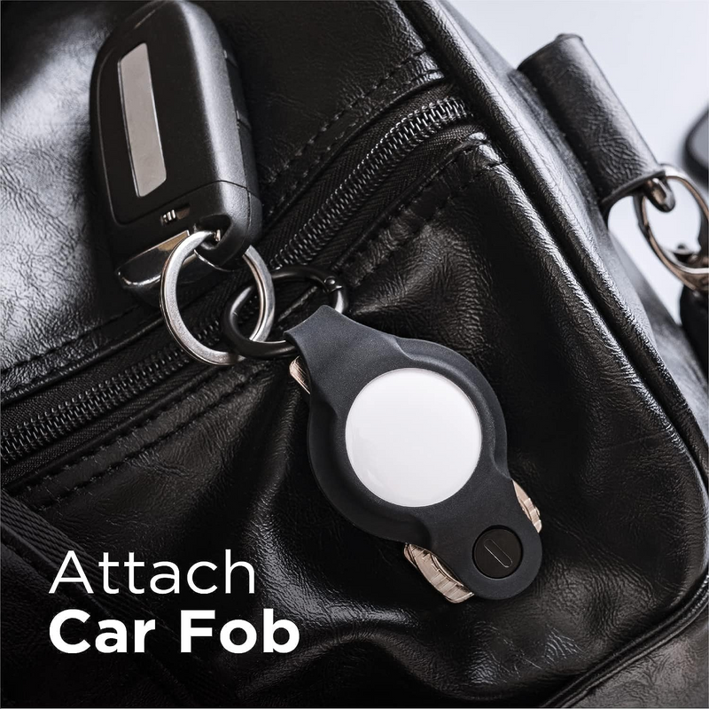 KeySmart Air Flex Keyring Key Holder Organiser Silicone Black For Apple Airtag