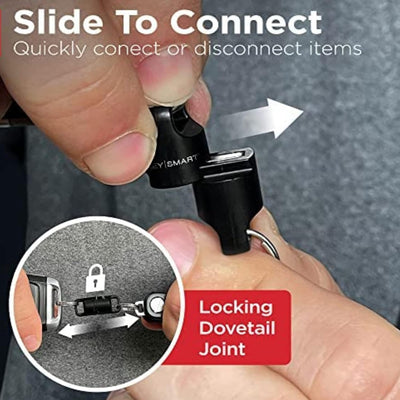 KeySmart MagConnect Pro Locking Magnetic Keyring Quick Connect Black