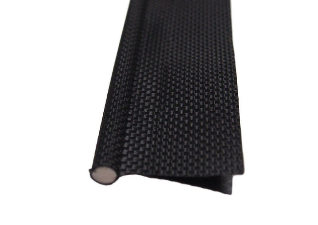 Camping/Awning Rail Piping/Keder 6mm Double Flap Black + Solid PVC Core 