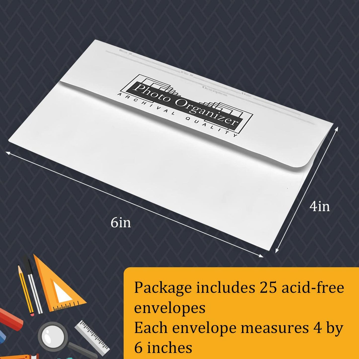 Lineco Photo Storage Envelopes 4 x 6" 25 Pack
