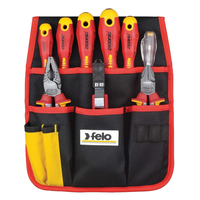 Felo Screwdriver Ergonic VDE 9 Piece Set & Belt Bag