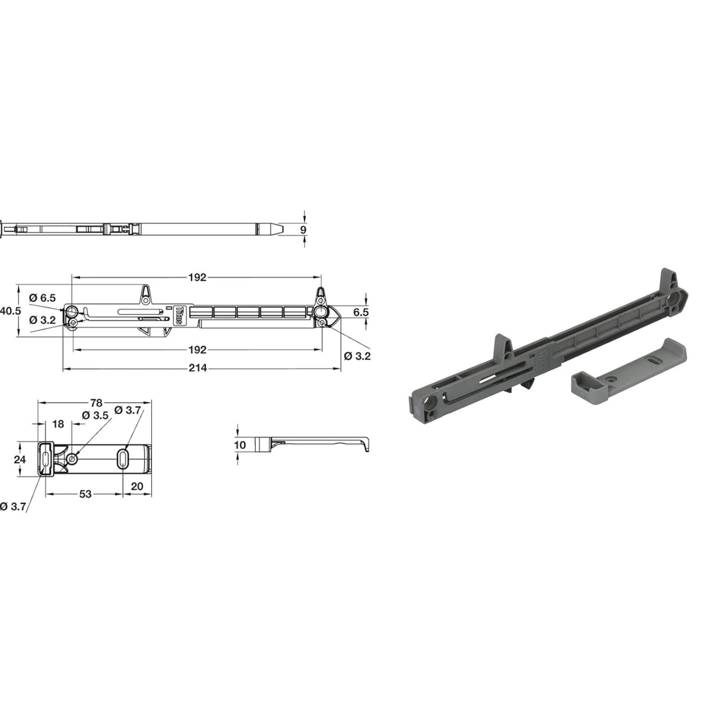 Titus Soft-close For Wooden Draws 973-0X35-380