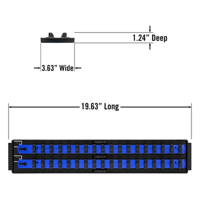 Ernst 8456 3/8" Socket Boss® Storage Organiser 2-Rail Twist Lock 18” Blue
