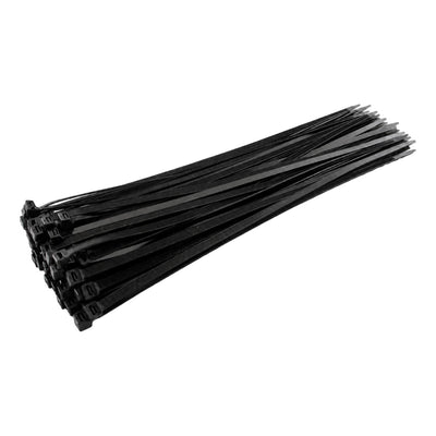 Black Cable Ties 370mm x 7.6mm Strong Zip Ties (100 Pack)