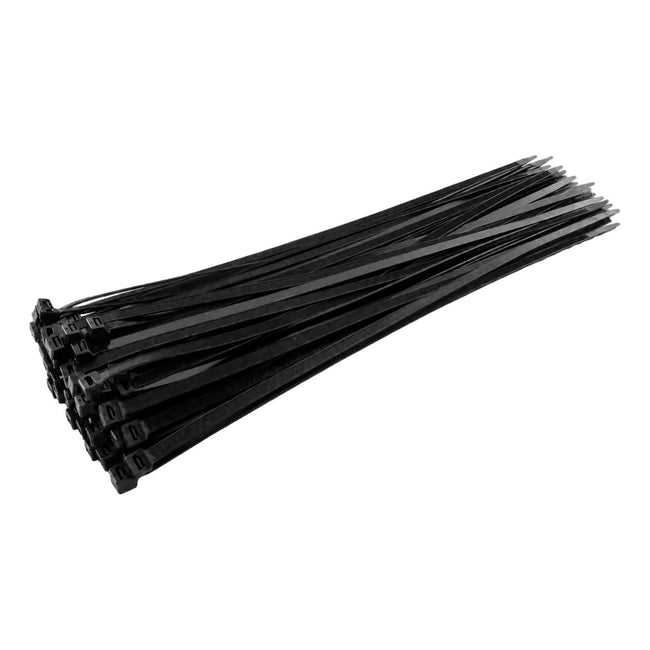 Black Cable Ties 370mm x 7.6mm Strong Zip Ties (100 Pack)