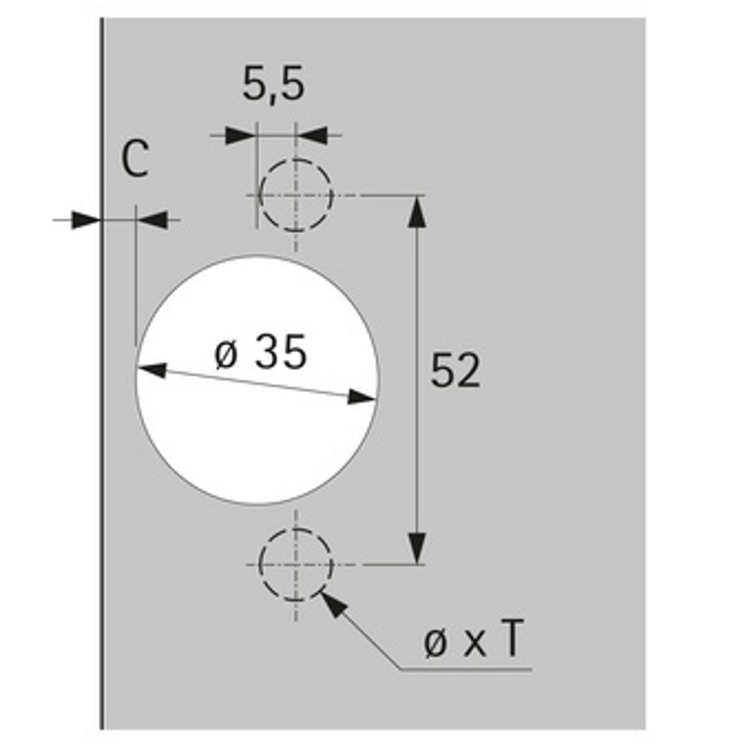 Hettich Intermat 9936 W90 95˚ Angle Inset Hinge 77708 & Mount 9075005