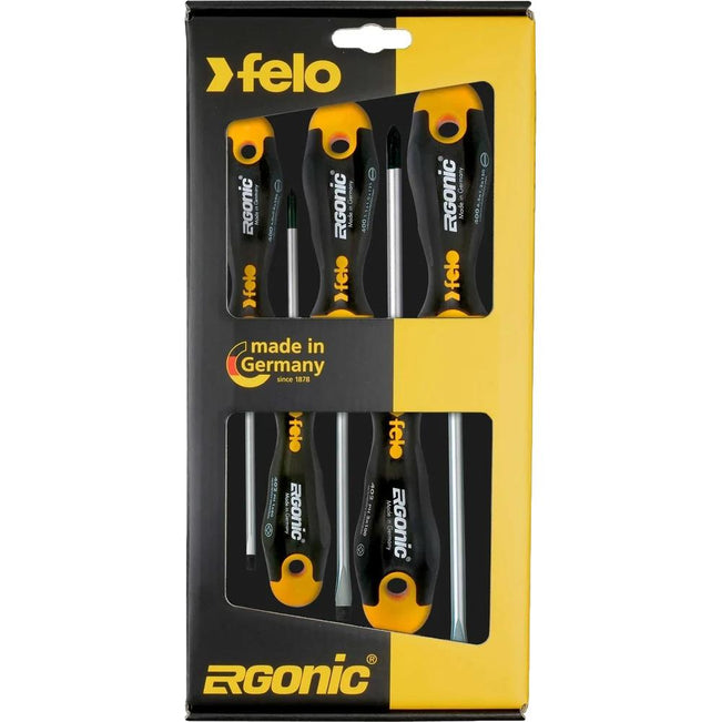 Felo Screwdriver Ergonic Slotted/Phillips/Pozi 7 Piece Set 
