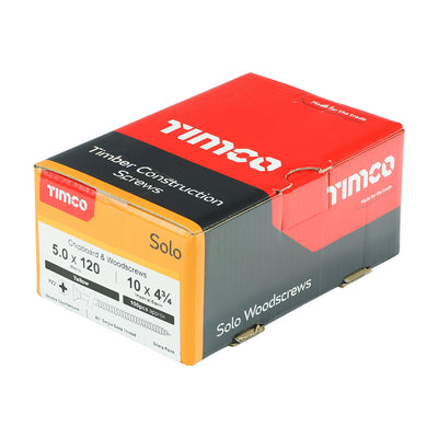 TimCo 5.0 x 120mm Yellow Wood Screw Pozi CS (100 Pack)