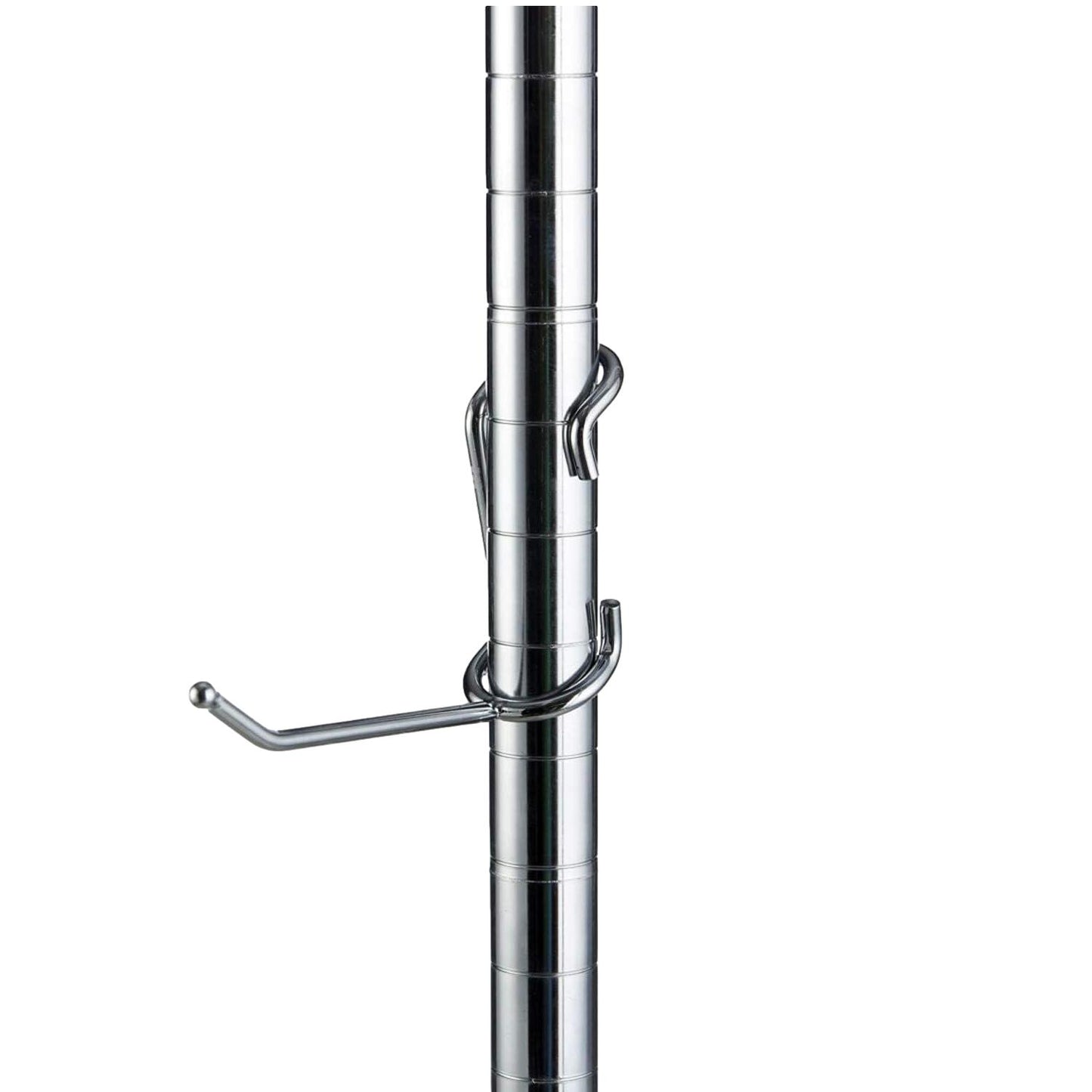 PoleHooks Chrome Wire Shelving Hooks All Purpose 4" (5 Pack) 