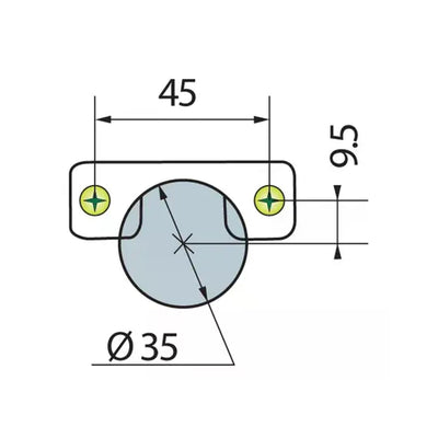 Titus T-Type 165° Overlay Hinge 702-0EK0-050-00