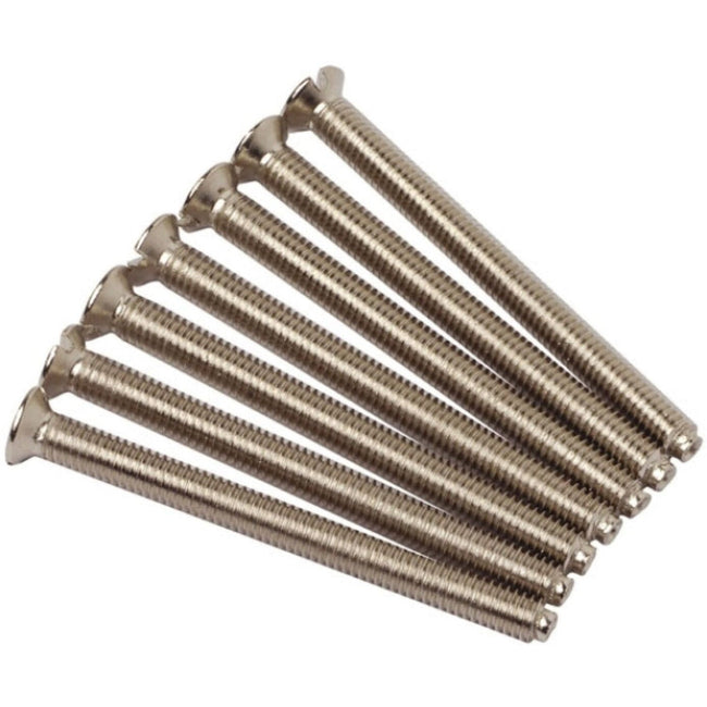 40mm Chrome Flat Head Electrical Screws M3.5 (100 Pack)