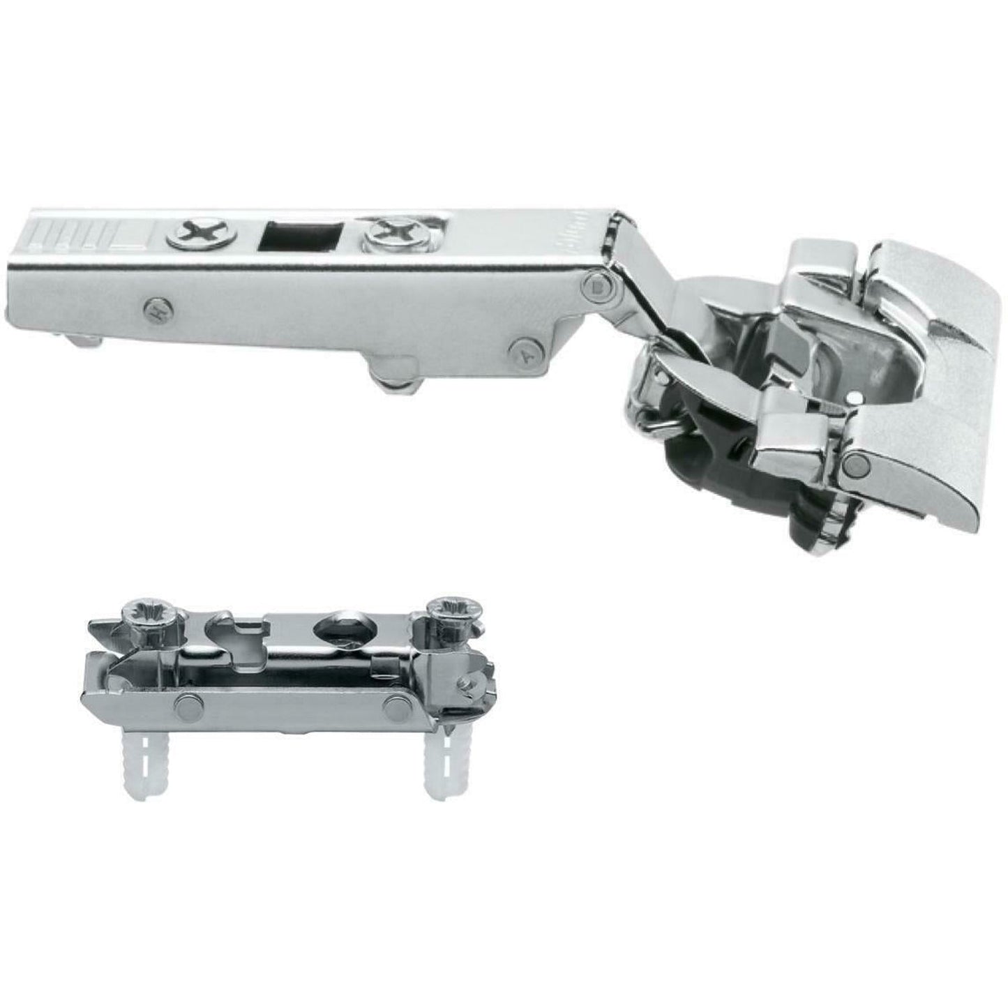 Blum 71B3590 Inserta 110° Soft Close Overlay Hinge & 177H3100E Mounting Plate (2 Pack)