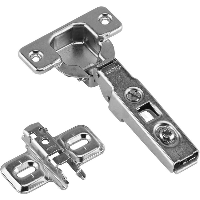 Blum 71M2550 100° Standard Overlay Hinge & 173L6100 Mounting Plate (2 Pack)
