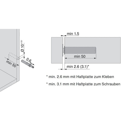 Blum 956.1004 Magnetic Push to Open Tip-On Set (Standard Doors)