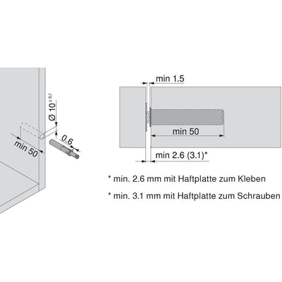 Blum 956.1004 Magnetic Push to Open Tip-On Set (Standard Doors)