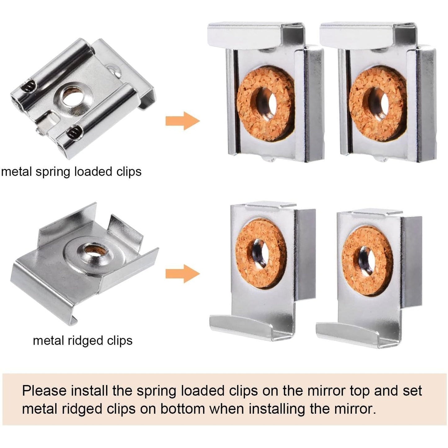 CRL E-Z Mount Chrome Mirror Mounting Clips 6mm