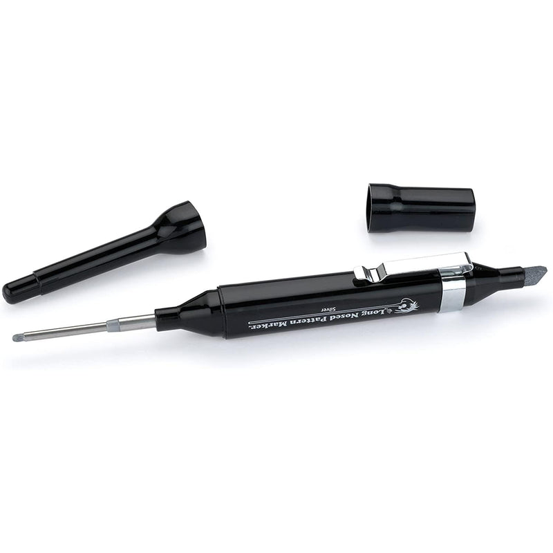 FastCap 2-in-1 Long Nosed & Chisel Tip Marker Silver 28mm