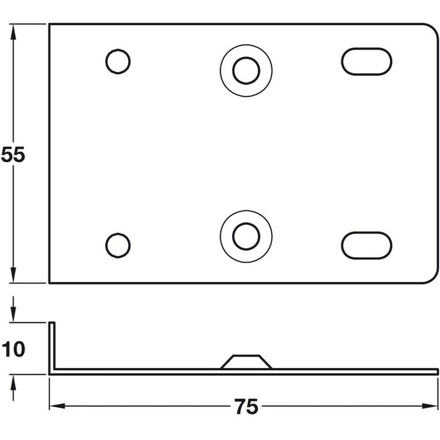 Hafele Cabinet Hinge Mount Repair Plate Kit (Cream White/2 Pack)