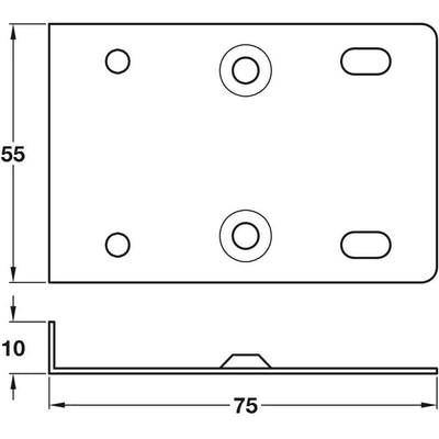 Hafele Cabinet Hinge Mount Repair Plate Kit (Cream White/2 Pack)