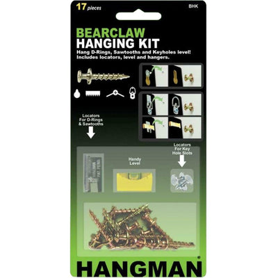 Hangman Bear Claw Picture Frame Hanging Kit (Screws, Level & Keyhole Locators)