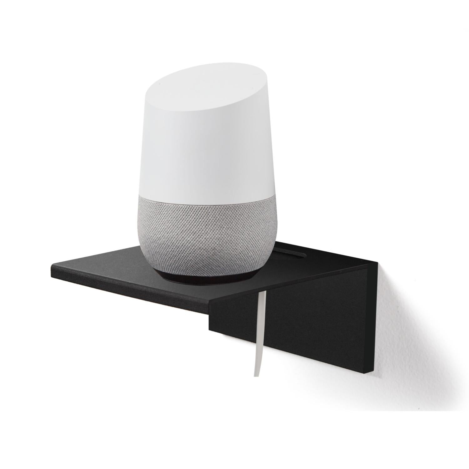 Hangman Black Smart Device Floating Wall Shelf For Alexa, Google Home