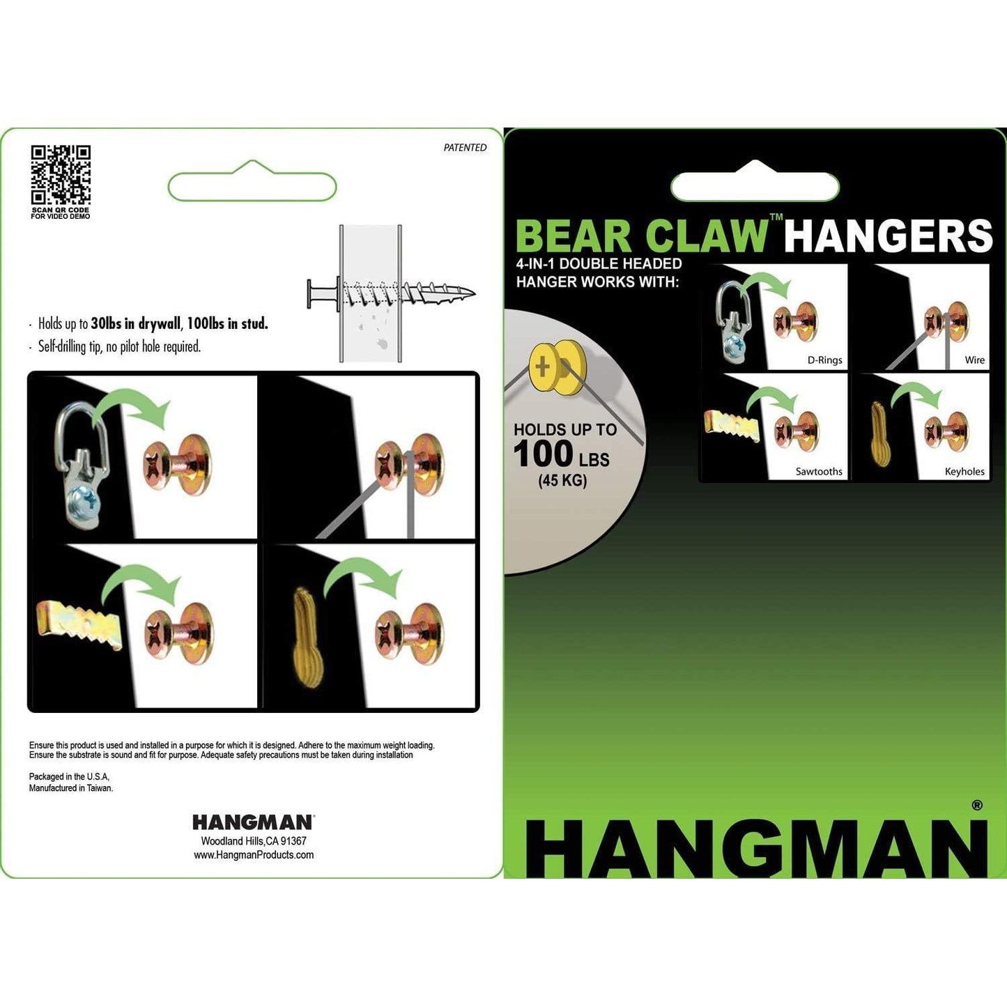 Hangman Gold Bear Claw Picture Hanging Screws (25 Pack) BCK-25