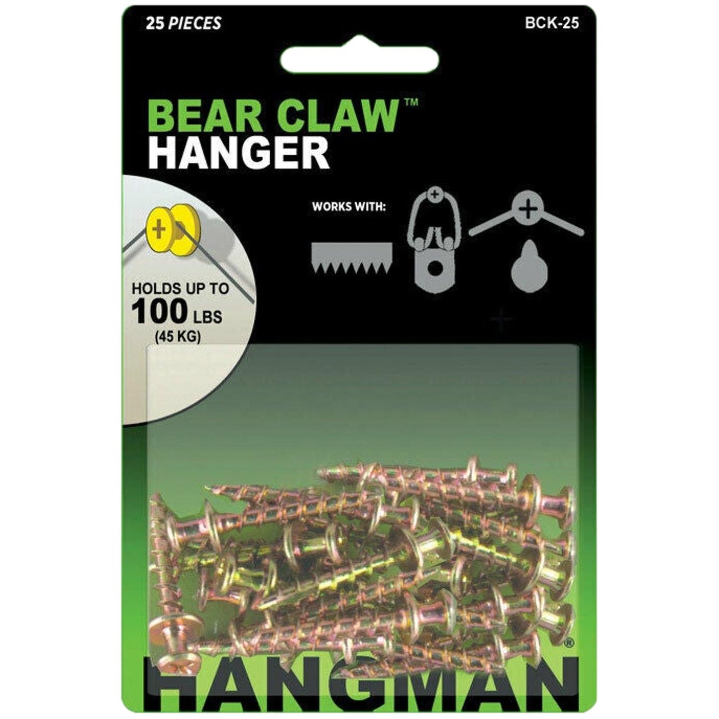 Hangman Gold Bear Claw Picture Hanging Screws (25 Pack) BCK-25