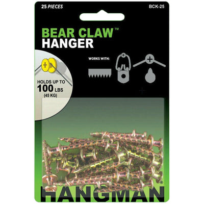Hangman Gold Bear Claw Picture Hanging Screws (25 Pack) BCK-25