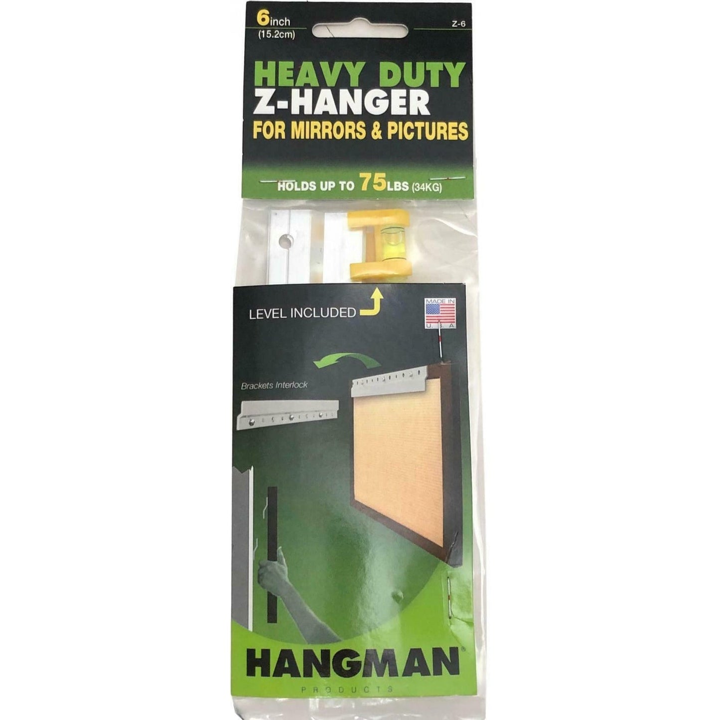 Hangman Heavy Duty Z Bar Hanger Picture & Mirror Hanging 150mm (6") Z-6