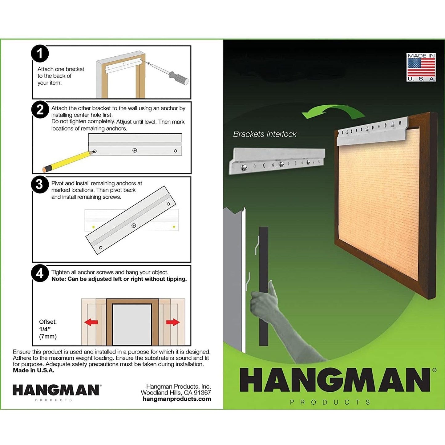 Hangman Heavy Duty Z Bar Hanger Picture & Mirror Hanging 450mm (18") Z-18