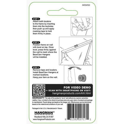 Hangman Keyhole Picture Hanging Kit 45kg (100lbs) KHL