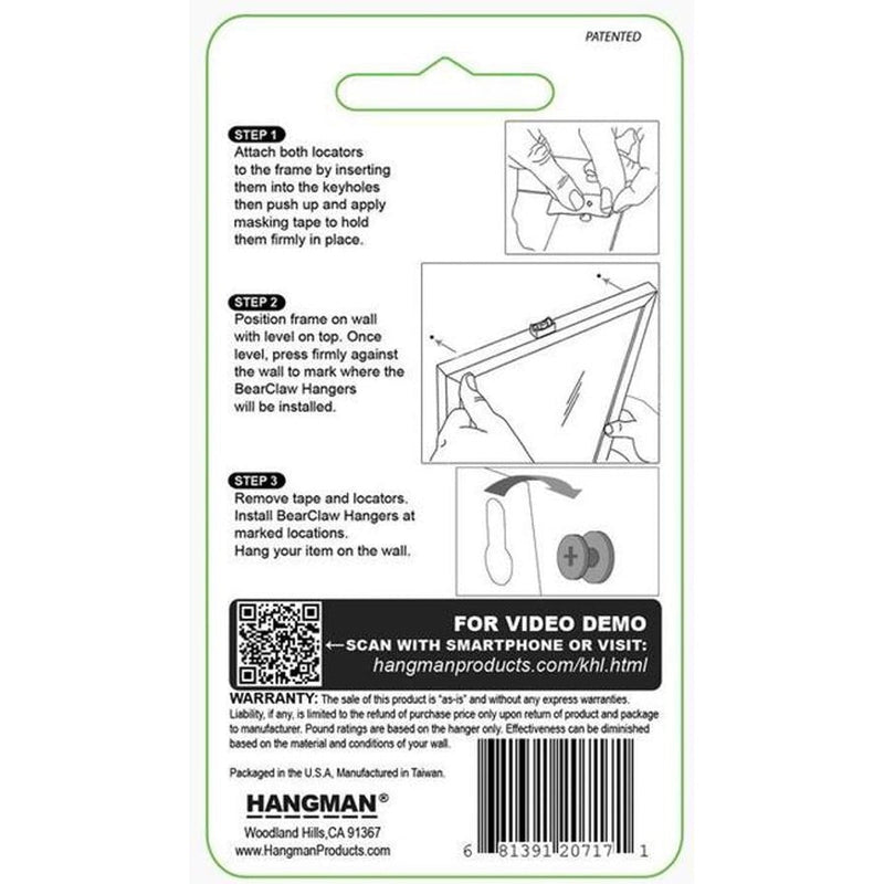 Hangman Keyhole Picture Hanging Kit 45kg (100lbs) KHL