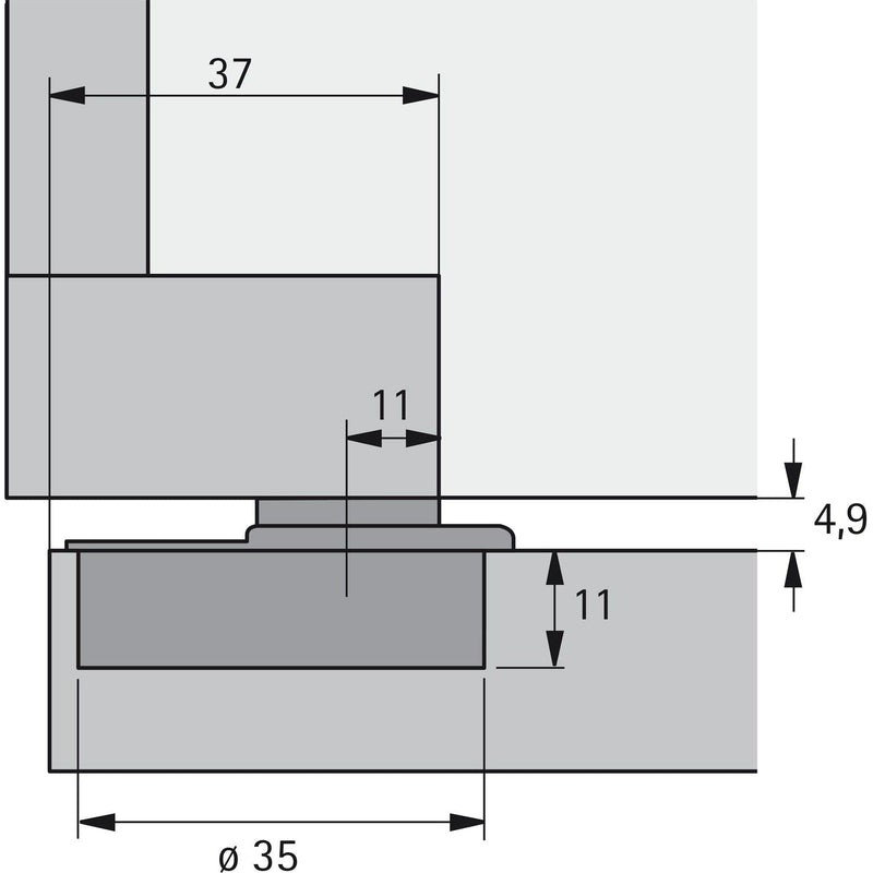 Hettich 9072548 110° Optimat 4 Plus FM Concealed Frame Fix Hinge (Single)
