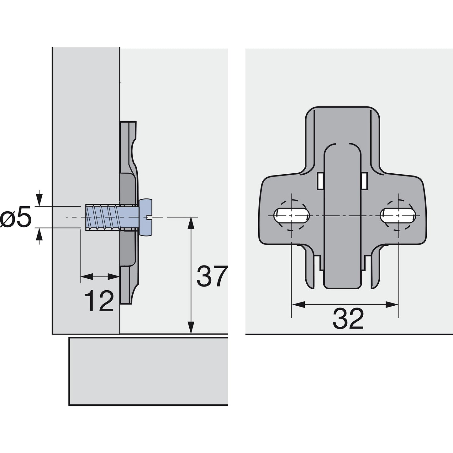 Hettich Sensys 8631i 95° Soft Close Thick Door Hinge & Mounting Plate (2 Pack)