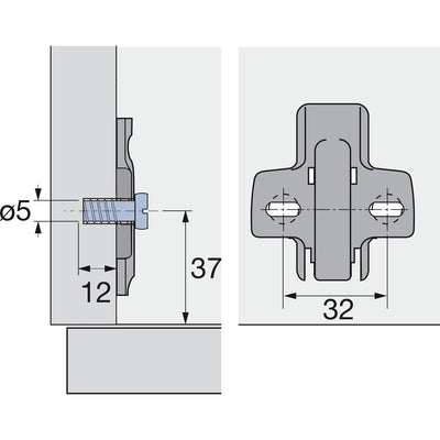 Hettich Sensys 8631i 95° Soft Close Thick Door Hinge & Mounting Plate (2 Pack)