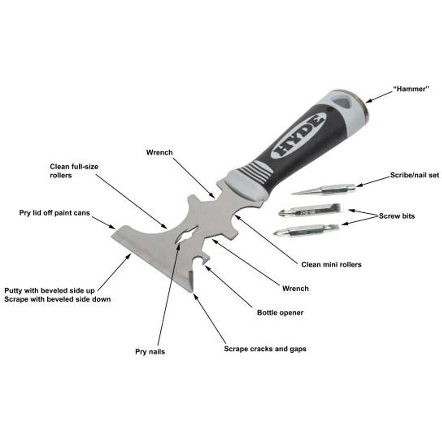 Hyde 06985 17-in-1 Painters Multi Tool