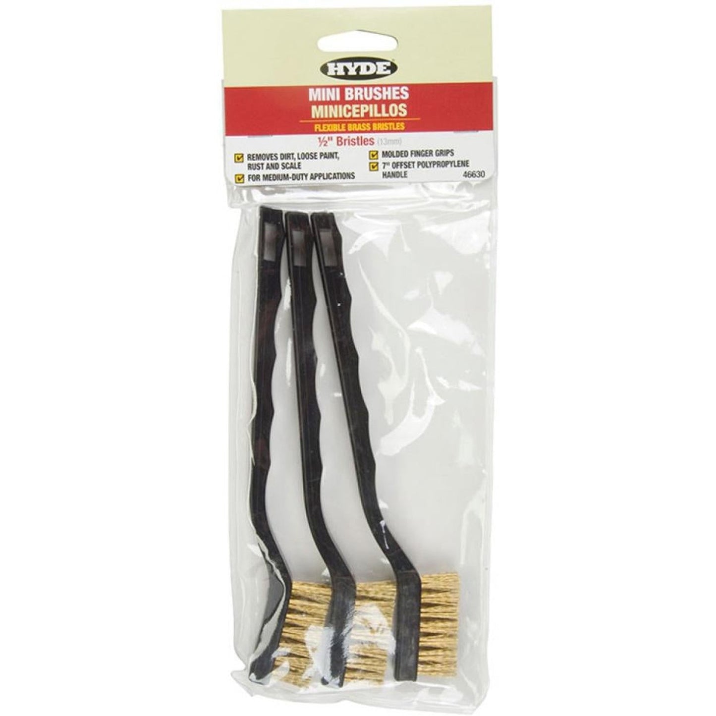 Hyde 46650 Mini Brushes Stainless Steel 13mm (1/2") (3 Pack)