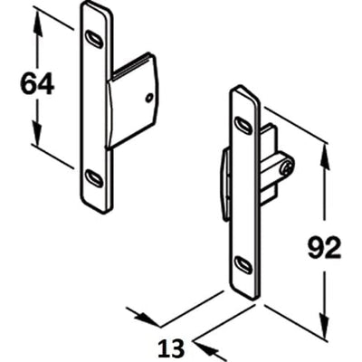 Indaux Drawer Front Fixing Brackets (2 Pack)