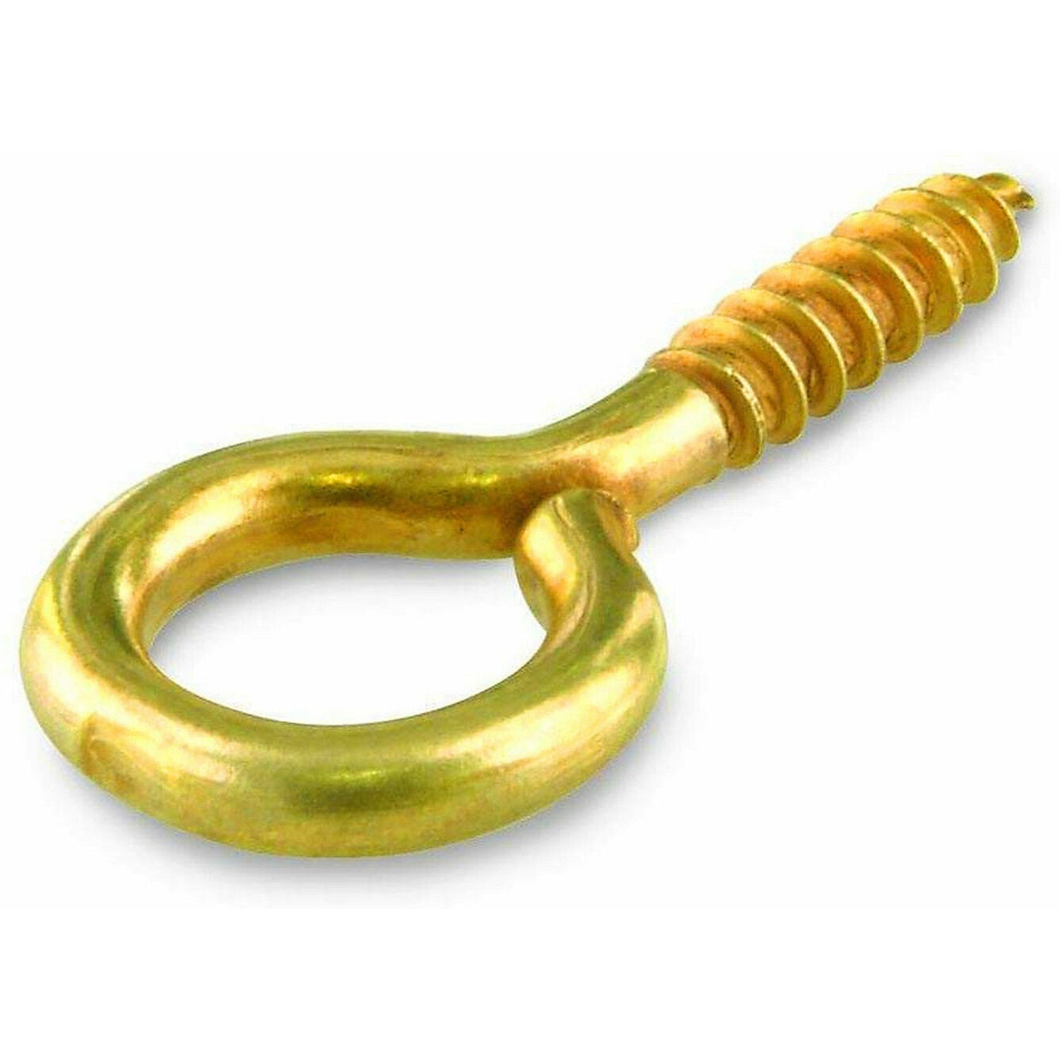 WHL Heavy Duty Brass Screw-In Eye Hooks - 6 Sizes 30-75mm For Wall Hanging