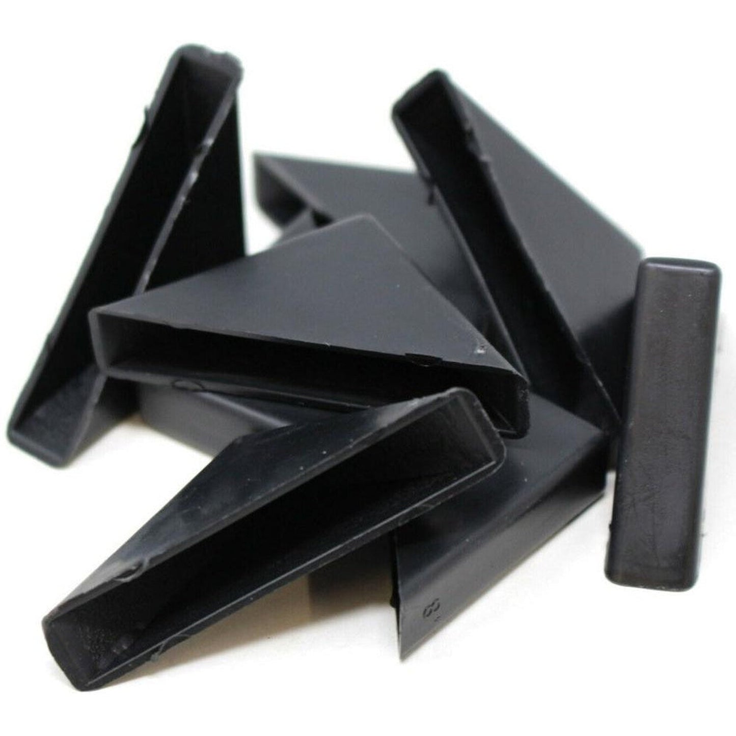 Taskar Black Plastic Glass Corner Protectors 8mm (20 Pack)