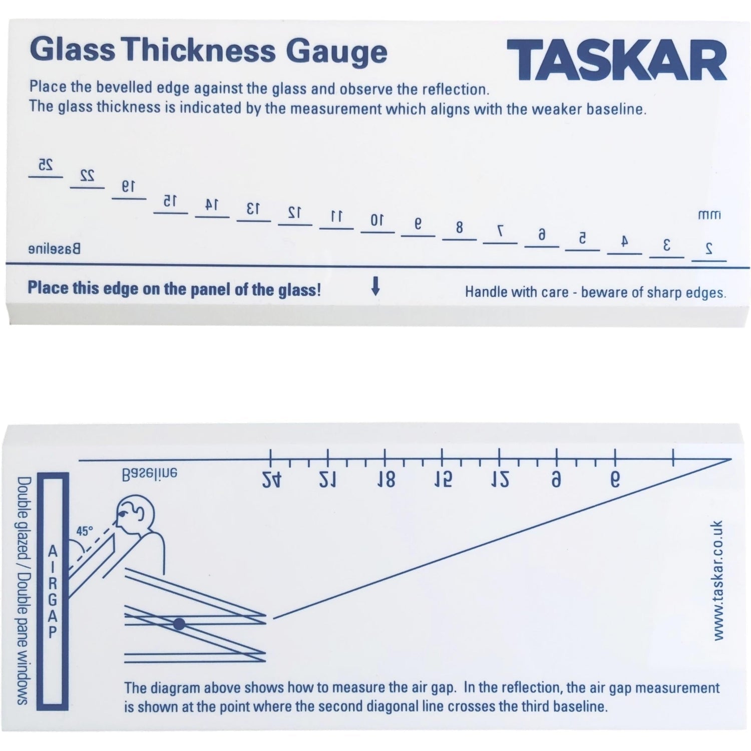 Taskar Glass Thickness Gauge Measuring Tool 2 to 25mm – Go Hardware
