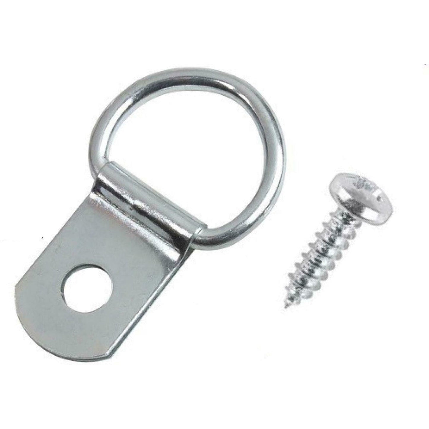 Taskar Nickel Picture Hanging D Rings & Screws (100 Pack)