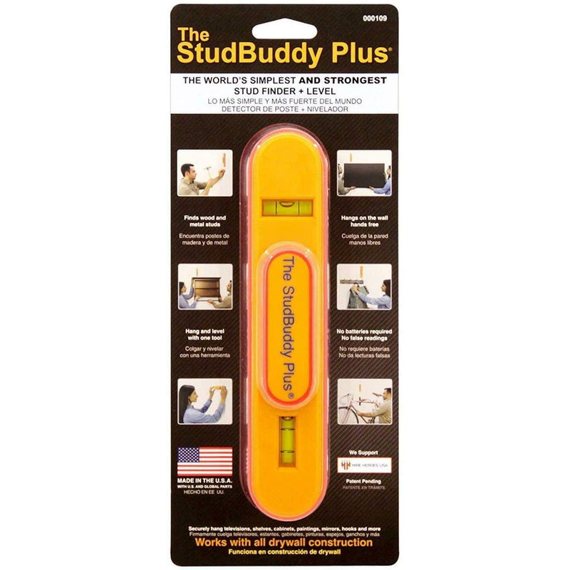 The StudBuddy Plus Magnetic Stud Finder & Spirit Level