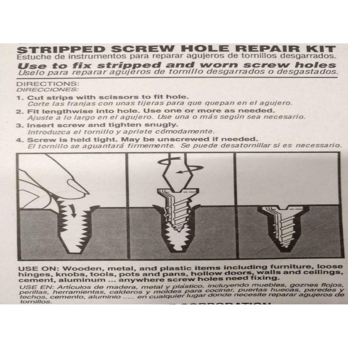 Repair Screws Thread Woodmate's Mr. Grip Stripped Screw Hole Repair Kit – Go Hardware