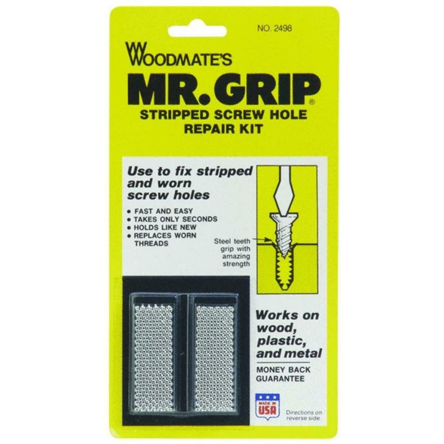 thumbnail image 2 of Woodmate's Mr. Grip Stripped Screw Hole Repair Kit – Made In USA (Model #2498) – New 2 of 6