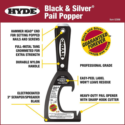 Hyde 76mm (3") Paint Scraper + Plastic Bucket & Tub Opener