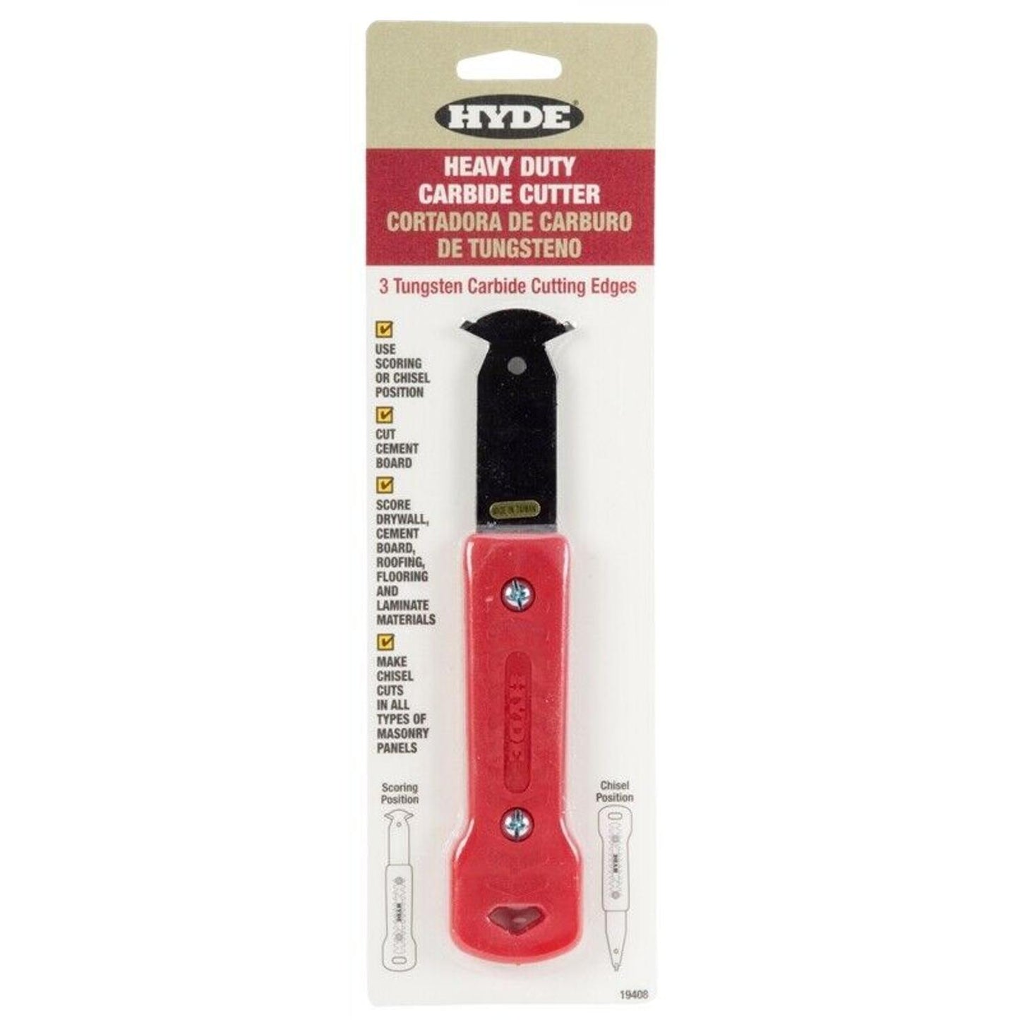 Hyde Heavy Duty 3 Blade Carbide Cutter For Laminate, Cement Board, Roofing Etc