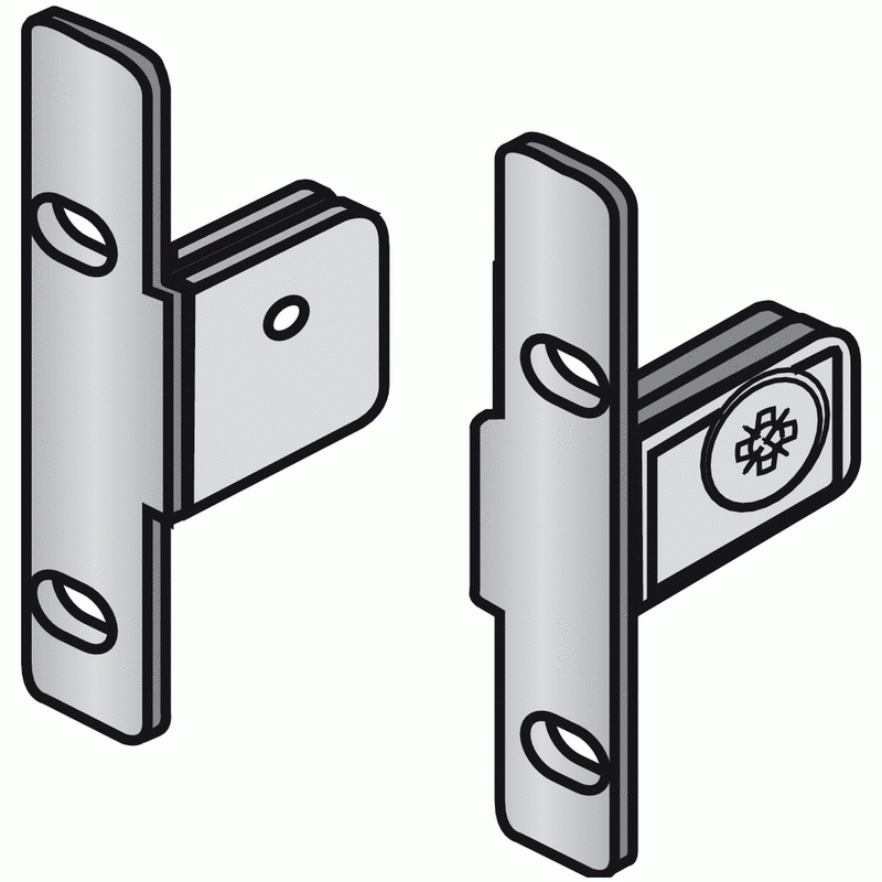 Hettich 79174 Multitech Front Drawer Bracket Connector 54mm (Pair)